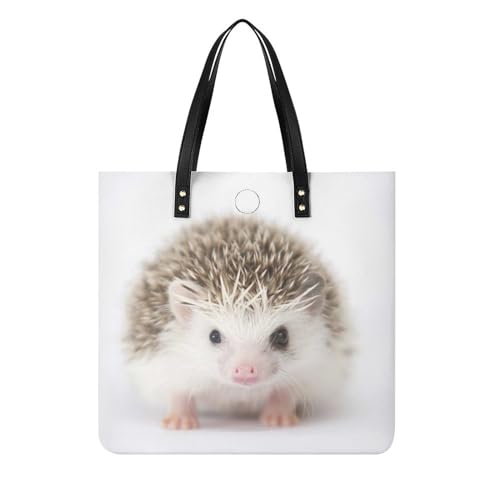 FZRTGOP Igel Niedlich Damen Shopper Handtasche Umhängetasche Schultertasche Für Büro Schule Einkauf 39x39cm von FZRTGOP