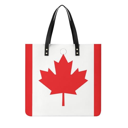 FZRTGOP Kanadische Flagge Damen Shopper Handtasche Umhängetasche Schultertasche Für Büro Schule Einkauf 39x39cm von FZRTGOP