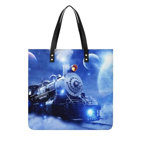 FZRTGOP Lokomotive Damen Shopper Handtasche Umhängetasche Schultertasche Für Büro Schule Einkauf 39x39cm von FZRTGOP