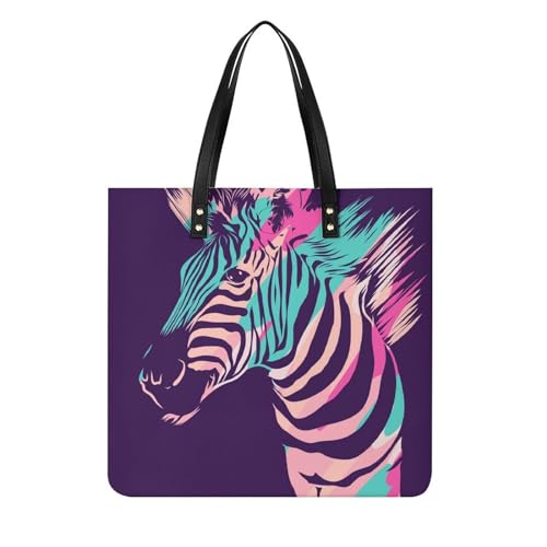 FZRTGOP Pferd Damen Shopper Handtasche Umhängetasche Schultertasche Für Büro Schule Einkauf 39x39cm von FZRTGOP