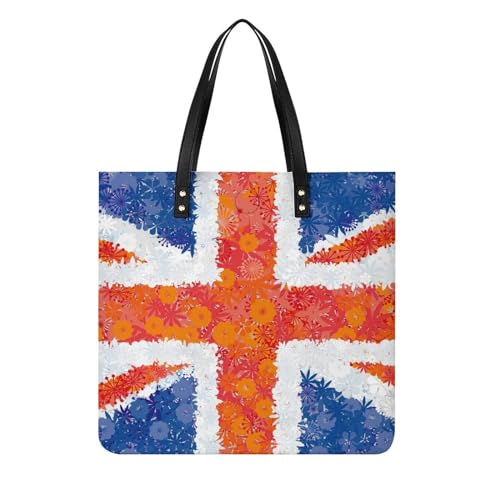 FZRTGOP Union Jack Damen Shopper Handtasche Umhängetasche Schultertasche Für Büro Schule Einkauf 39x39cm von FZRTGOP