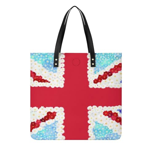 FZRTGOP Union Jack Damen Shopper Handtasche Umhängetasche Schultertasche Für Büro Schule Einkauf 39x39cm von FZRTGOP