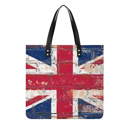 FZRTGOP Union Jack Damen Shopper Handtasche Umhängetasche Schultertasche Für Büro Schule Einkauf 39x39cm von FZRTGOP