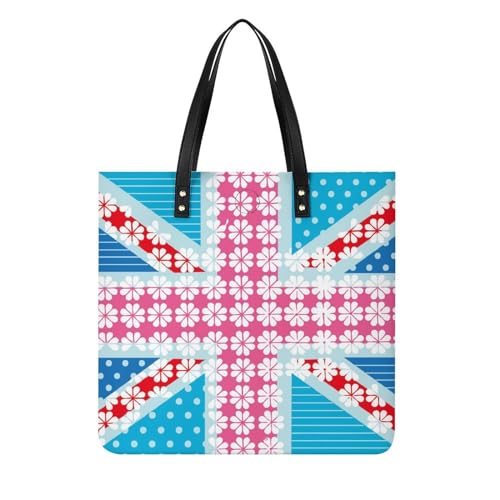 FZRTGOP Union Jack Damen Shopper Handtasche Umhängetasche Schultertasche Für Büro Schule Einkauf 39x39cm von FZRTGOP