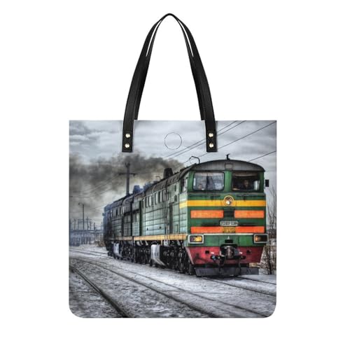 FZRTGOP Zug Damen Shopper Handtasche Umhängetasche Schultertasche Für Büro Schule Einkauf 39x39cm von FZRTGOP