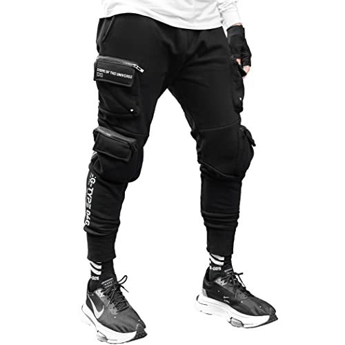 Fabric of the Universe Techwear Fashion Cargo Jogginghose, Schwarz CG-Typ, 04 g, Groß von Fabric of the Universe