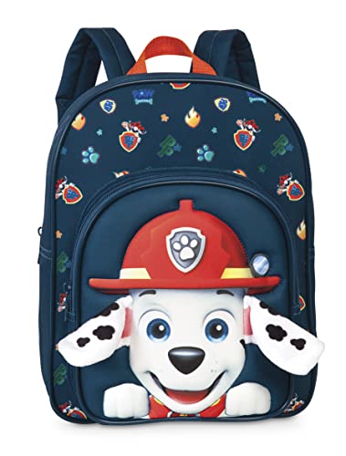 Fabrizio Paw Patrol Kindergartenrucksack für Jungen von 3-6 Jahren mit Marshall und abstehenden Plüschohren, Tasche für Kindergarten und Kita 31cm x 24cm x 13cm - 8L Blau Einheitsgröße von Fabrizio