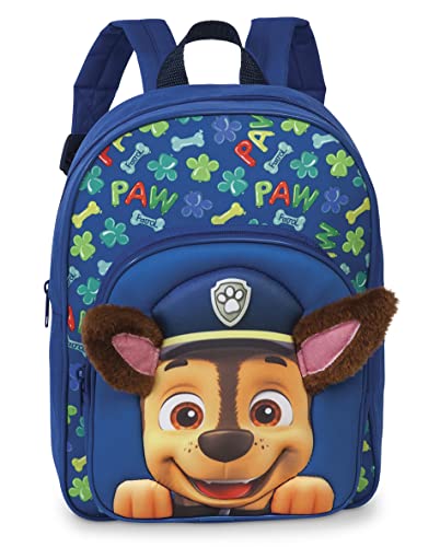 Fabrizio Patrol Rucksack – Kindergartenrucksack für Jungen von 3-6 Jahren mit Chase und abstehenden Plüschohren, Tasche für Kindergarten und Kita – 31cm x 24cm x 13cm - 8L blau, Einheitsgröße von Fabrizio