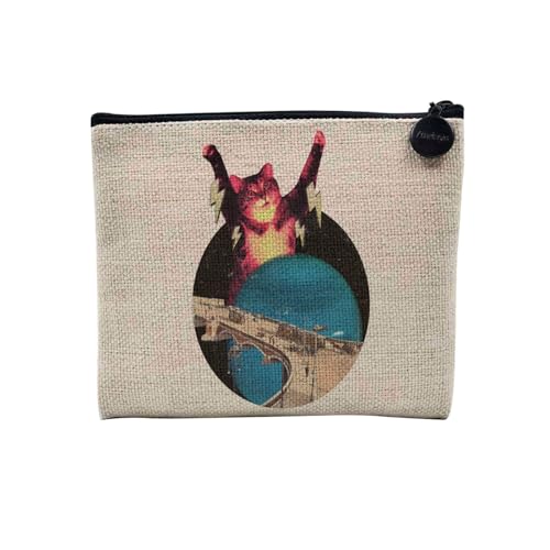 Tasche aus Leinen – Kollektion Creation Surrealistische Collage Art Surrealismus Skulptur Humor Ästhetik – Kosmetiktasche aus Leinen in Leinenoptik – Kulturbeutel – Geldbörse, Katze Destroyer, 15 x 10 Tasche aus Leinen – Kollektion Creation Surrealistische Collage Art Surrealismus Skulptur Humor Ästhetik – Kosmetiktasche aus Leinen in Leinenoptik – Kulturbeutel – Geldbörse, Katze Destroyer, 15 x 10 von Fabulous