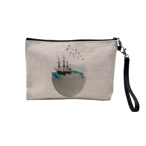 Tasche aus Leinen – Kollektion Creation Surrealistische Collage Art Surrealismus Skulptur Humor Ästhetik – Kosmetiktasche aus Leinen in Leinenoptik – Kulturbeutel – Geldbörse, Ozean Ei, 23.5 x 15 cm, Tasche aus Leinen – Kollektion Creation Surrealistische Collage Art Surrealismus Skulptur Humor Ästhetik – Kosmetiktasche aus Leinen in Leinenoptik – Kulturbeutel – Geldbörse, Ozean Ei, 23.5 x 15 cm, von Fabulous