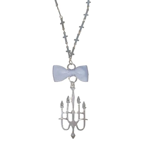 FackLOxc Halskette mit Kerzenhalter-Anhänger, stilvolle Schleife, Schlüsselbein-Kette, Ständer, Halsketten, Schmuck-Ornamente FackLOxc Halskette mit Kerzenhalter-Anhänger, stilvolle Schleife, Schlüsselbein-Kette, Ständer, Halsketten, Schmuck-Ornamente von FackLOxc
