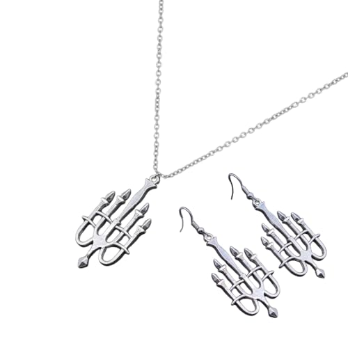 FackLOxc Menorah-Kerzenhalter-Anhänger, Halskette für Damen, geometrisch, religiöser Schmuck, Kette, Kerzenhalter, Tropfenohrringe, Amulette, Metall FackLOxc Menorah-Kerzenhalter-Anhänger, Halskette für Damen, geometrisch, religiöser Schmuck, Kette, Kerzenhalter, Tropfenohrringe, Amulette, Metall von FackLOxc