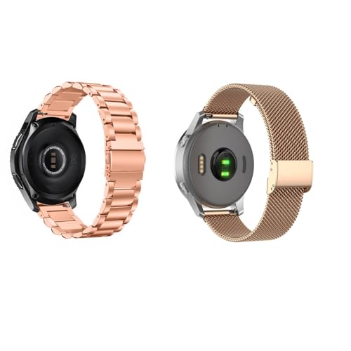 2 Stück Metall Armband 20mm Kompatibel mit Huawei Watch GT 3 42mm, Metall Solide Ersatzarmband und Masche Edelstahl Uhrenarmband für Huawei Watch GT 3 42mm von Factorys