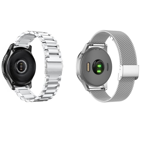 2 Stück Metall Armband 20mm Kompatibel mit Withings Steel HR 40mm für Herren Damen, Metall Solide Ersatzarmband und Masche Edelstahl Uhrenarmband für Withings Steel HR 40mm von Factorys