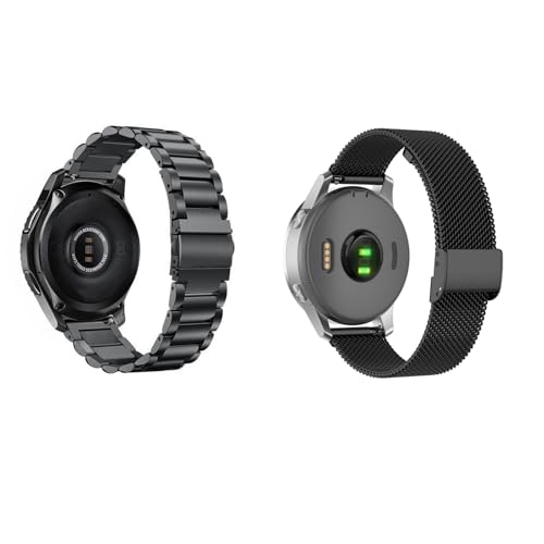 2 Stück Metall Armband 22mm Kompatibel mit Amazfit GTR 2e für Männer Frauen, Metall Solide Ersatzarmband und Masche Edelstahl Uhrenarmband für Amazfit GTR 2e von Factorys