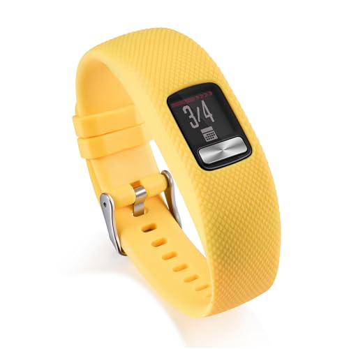 Ersatzbänder Kompatibel mit Garmin Vivofit 4 Armband für Damen Herren, Verstellbare Weiches Silikon Ersatzarmband für Garmin Vivofit 4 Sportarmband, S (Gelb) von Factorys