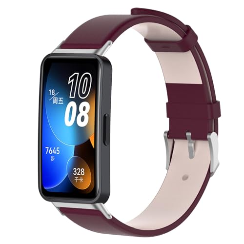 Leder Uhrenarmbänder Kompatibel mit Huawei Band 9/Band 8 Armband für Damen Herren, Uhrenarmband Smart Watch Lederarmband für Huawei Band 9/Band 8 Ersatzarmband von Factorys