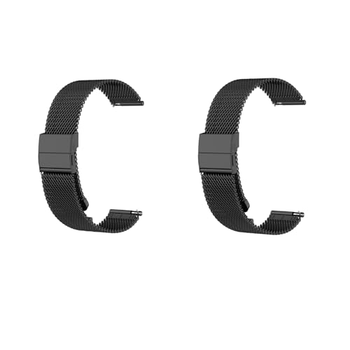 Metall Armband 20mm Kompatibel mit Withings ScanWatch 42mm für Herren Damen, Edelstahl Masche Metall Ersatzarmband Uhrenarmband für Withings ScanWatch 42mm (Schwarz + Schwarz) von Factorys