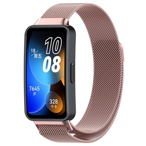 Metall Armband Kompatibel mit Huawei Band 9/Band 8 für Herren Damen, Edelstahl Masche Metall Ersatzarmband Uhrenarmband für Huawei Band 9/Band 8 von Factorys