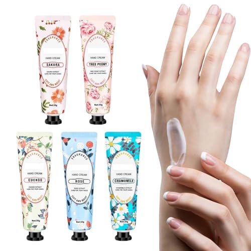 Handcreme-Set - 5-teilige tragbare, reisefreundliche Creme zur Hydratation der Hände,Körperpflegeprodukte für Geschäftsreisen, Arbeit, Zuhause, Reisen, Schulen von Facynde