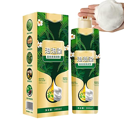 Plant Bubble Haarfärbeshampoo,300ml Shampoo mit pflanzlichen Inhaltsstoffen in wenigen Minuten färben - Sofortiges natürliches Haarfärbe-Shampoo für Frauen und Männer Facynde von Facynde