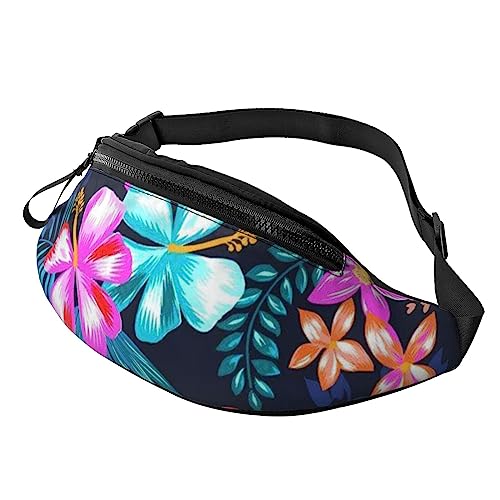 Bauchtasche mit Schwein-Motiv, mit verstellbarem Gürtel für Männer und Frauen, Sport, Laufen, Wandern, Joggen, Blumenblau, Einheitsgröße von Faduni