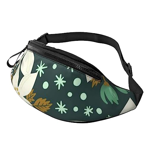 Gürteltasche aus Bambus, mit verstellbarem Gürtel für Männer und Frauen, Sport, Laufen, Wandern, Joggen, Blumenmuster, Einheitsgröße von Faduni