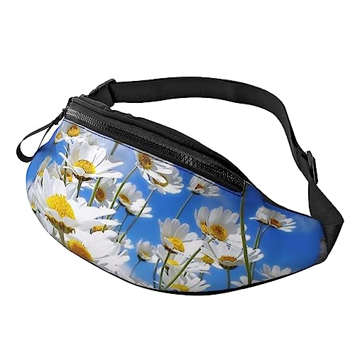 Gürteltasche mit Musiknoten, mit verstellbarem Gürtel, für Herren und Damen, Blau, für Sport, Laufen, Wandern, Joggen, Duftende Gänseblümchen, Einheitsgröße von Faduni