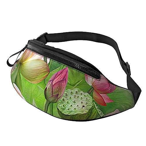 Gürteltasche mit Sonnenblumen-Motiv, Schwarz, mit verstellbarem Gürtel für Männer und Frauen, Sport, Laufen, Wandern, Joggen, Spirit of the Lotus, Einheitsgröße von Faduni