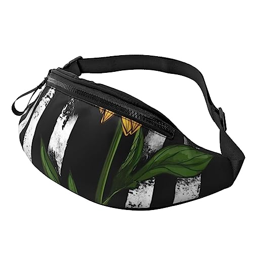 Gürteltasche mit Totenkopf-Motiv, mit verstellbarem Gürtel für Männer und Frauen, Sport, Laufen, Wandern, Joggen, Sonnenblume und amerikanische Flagge, Einheitsgröße von Faduni