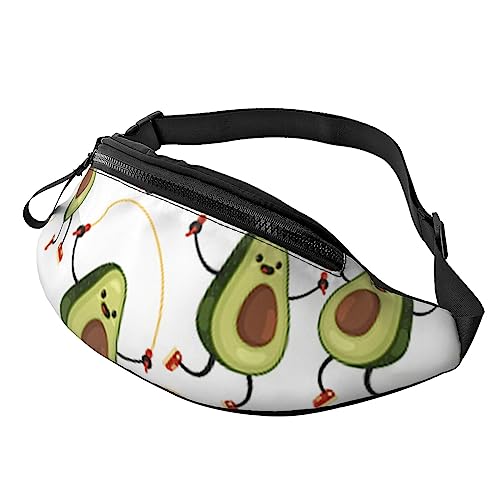 Gürteltasche mit USA-Flagge, mit verstellbarem Gürtel für Männer und Frauen, Sport, Laufen, Wandern, Joggen, Lustige Cartoon-Avocados, Einheitsgröße von Faduni