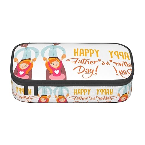 Hand and Happy Fathers Day Große Kapazität Federmäppchen Beutel Halter Stifteetui Schulbedarf Geschenk für Mittelschule Studenten Mädchen Junge Erwachsene Teenager, Vatertag von Tochter, von Faduni