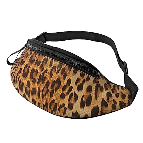 Hüfttasche mit tropischen Blättern, Bauchtasche mit verstellbarem Gürtel für Männer und Frauen, Sport, Laufen, Wandern, Joggen, leopardenmuster, Einheitsgröße von Faduni