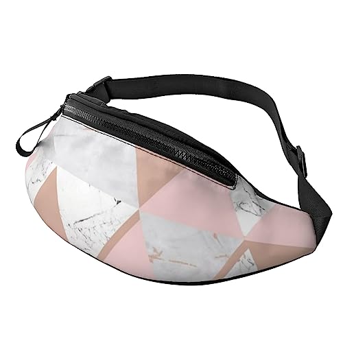 Kiwi Slice Hüfttasche Bauchtasche mit verstellbarem Gürtel für Männer Frauen Sport Laufen Wandern Joggen, Rosa und Gold Marmor, Einheitsgröße von Faduni