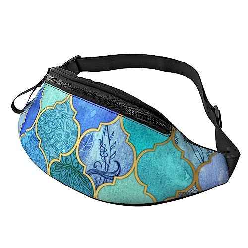 Marine Biologie Hüfttasche Bauchtasche Bauchtasche mit verstellbarem Gürtel für Männer Frauen Sport Laufen Wandern Joggen, Gitter, Einheitsgröße von Faduni