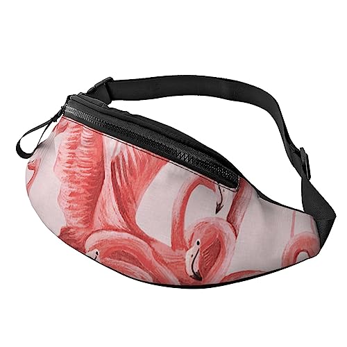 Schöne Gürteltasche mit verstellbarem Gürtel für Männer und Frauen, Sport, Laufen, Wandern, Joggen, Flamingo, Einheitsgröße von Faduni