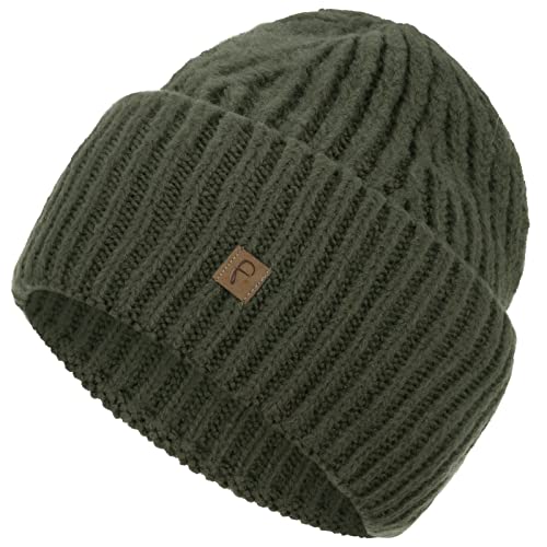 Faera Mütze Damen Beanie Wintermütze weicher Warmer Grobstrick Beanie Strickmütze Herren Mädchen Unisex 78, Farbe:Oliv von Faera