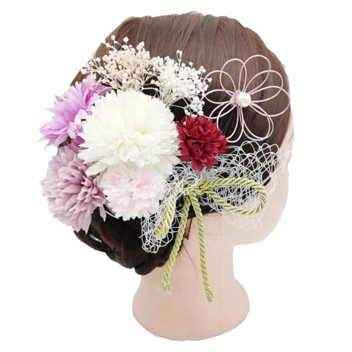 Blumen-Haarnadeln mit Zubehör für Frauen und Mädchen, floraler Japonismus für Tsumami-Kopfschmuck, Haarschmuck, Blumen-Haarspangen von Fahoujs