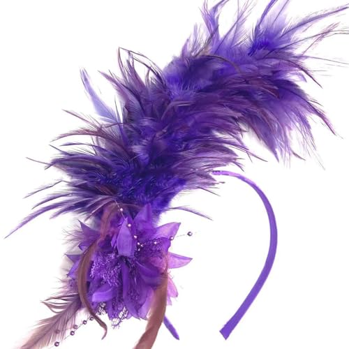 Feder Stirnband Feder Haarreifen Fascinators Haarband 1920er Jahre Party Kopfschmuck für Halloween Karneval Hochzeit Haarschmuck von Fahoujs