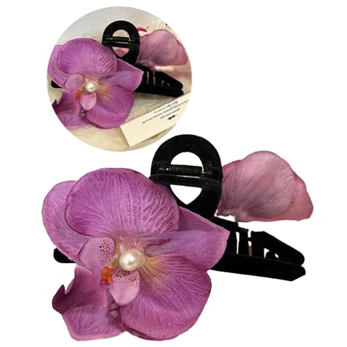 Fahoujs Phalaenopsis Haarklammer für Damen, Teenager, zarte Haarklammer, rutschfest, für Fotos, Haar-Accessoires, dünnes Haar, Clutcher für Damen, kleines Haar von Fahoujs