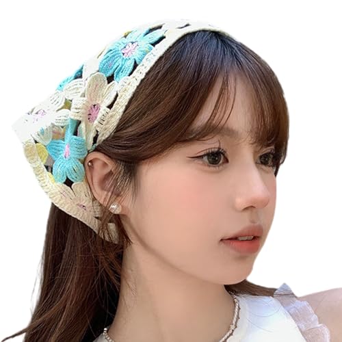 Zartes Frühlingskopftuch für Damen, modisch, gestrickt, Blumenhaarband, perfektes elastisches Haarband für jeden Anlass, Haarschal von Fahoujs