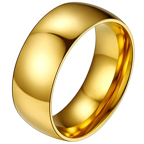 FaithHeart 8mm Midi Damenring Damen Herren Statement Ring Bandring Knuckle Fingerring Trauring mit Geschenkebox für Valentinstag Weihnachten Geburtstag von FaithHeart