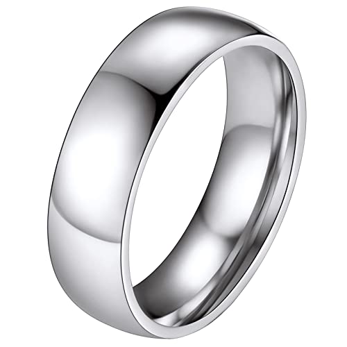 FaithHeart Damen-Ring, 6mm Stapelring Bandring für Damen Mädchen personalisierterring Fingerring Schmal Ehering Paarring Freundschaftsring für Ehepaar Pärchen von FaithHeart