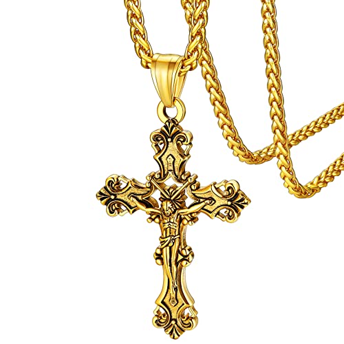 FaithHeart Punk Gotik Jeus Kreuz Halskette für Herren Jungen Religiöser Kruzifix Kette mit Jesus Anhägner Religöser Schmuck Jesus Schmuck… von FaithHeart