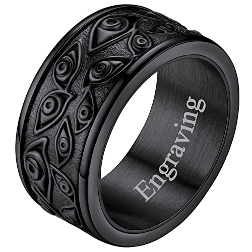 FaithHeart Schwarz Herren Jungen Spinnerring Meditations Ring mit Geschenkebox Männlicher Meditaitons Fingerring Paarring mit Geschenkebox für Freunden Freundin von FaithHeart