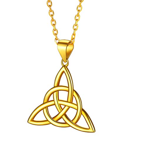 FaithHeart Damen Mädchen Kette Trinity Keltischer Knot Anhänger Irischer Triquetra Halskette von FaithHeart