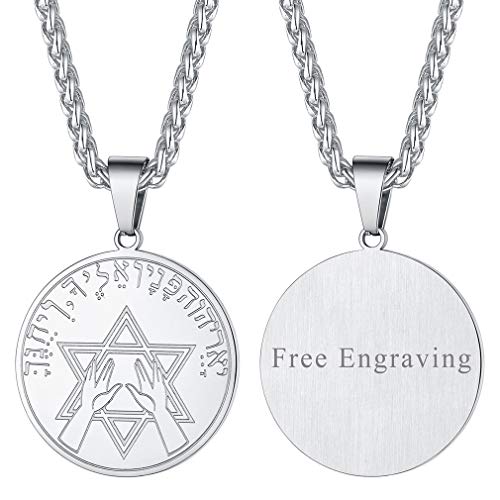 FaithHeart personalisierter Silber Priestersegen Anhänger Edelstahl Herren Schutz Anhänger mit Geschenkebox von FaithHeart