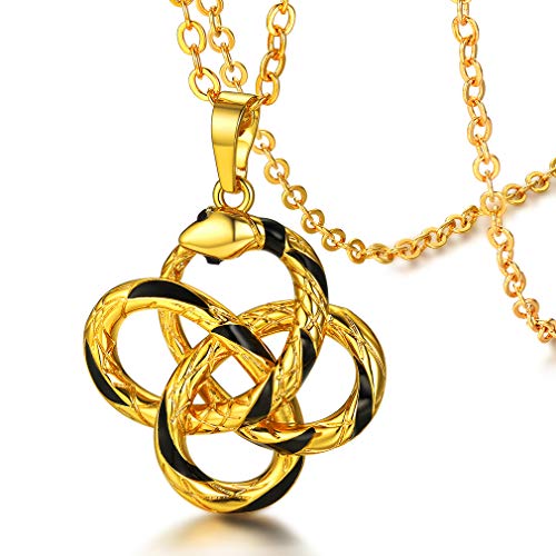 FaithHeart vergoldet Ouroboros Schlangenkette Damen Herren Halskette mit Schlange geeignet für Valentinstag Geburtstag von FaithHeart