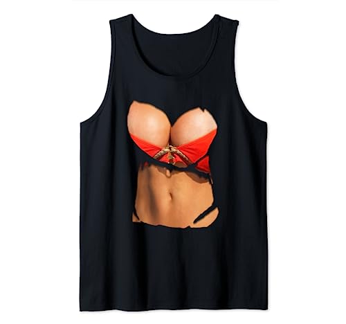 Lustige Fake Bikini Body und Brüste Kostüm T-Shirt Tank Top von Fake Boobs T-Shirts