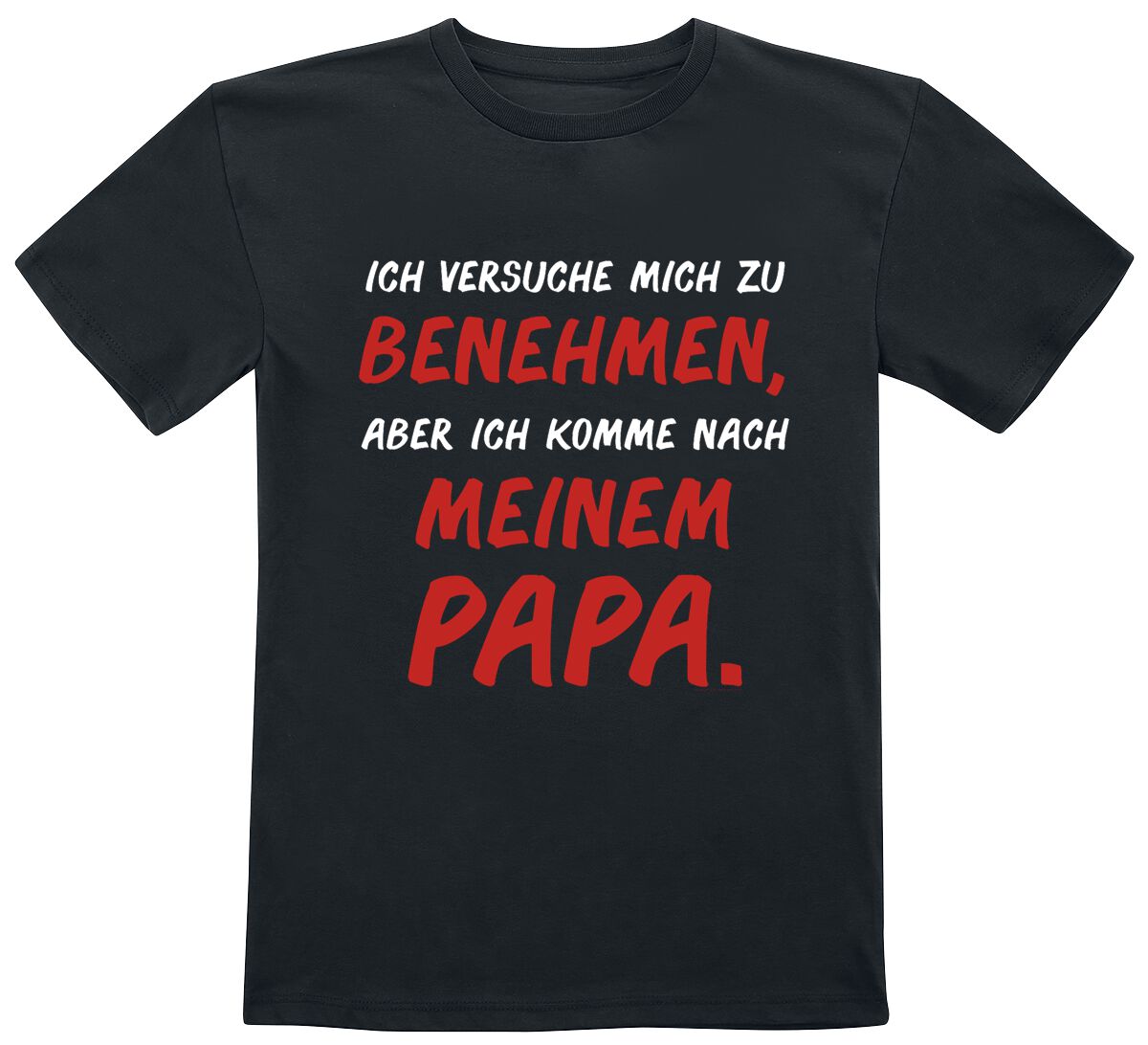 Familie & Freunde T-Shirt für Kinder - Kids - Ich versuche mich zu benehmen... - für Mädchen & Jungen - schwarz von Familie & Freunde
